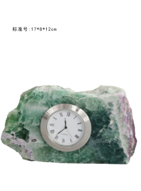 北欧式样板房客厅桌面天然石时钟摆件酒I店别墅新古典软装家居饰