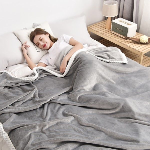 网红New ick And Warm Sofa Bed Blanket Double-Sided in Super - 图0