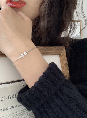 diy定制姓氏26字母手链女复古简约配饰手镯女情侣款学生手环手串