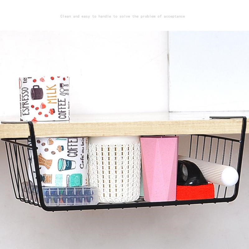 Kitchen Storage Bin nder Shelf Wire Rack Cabinet Basket Iron - 图0