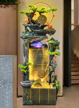 假山喷泉水车加湿器家居开u业礼品循环装饰客厅玄关循环水鱼缸摆