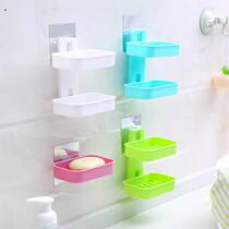  Free Punch Soap Box Layer Shelve Soap Case Dressing Room Drain Travel Portable Double Soap Holder Soap Holder