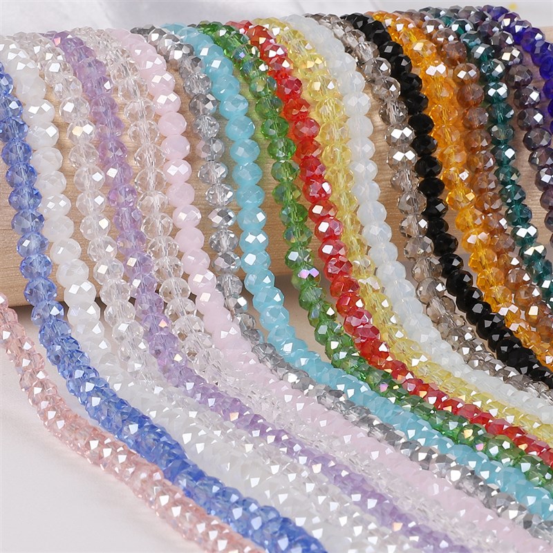 推荐2mm 3mm 4mm 6mm 8mm Rondelle Austria Crystal Beads Facet - 图0