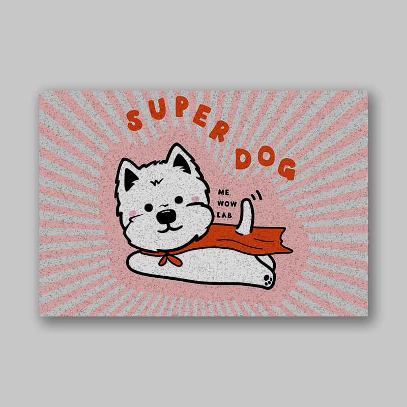 MEWOWLAB懵物|西高地入户毯丝圈地垫防滑脚垫耐磨PVC地垫SuperDog - 图0