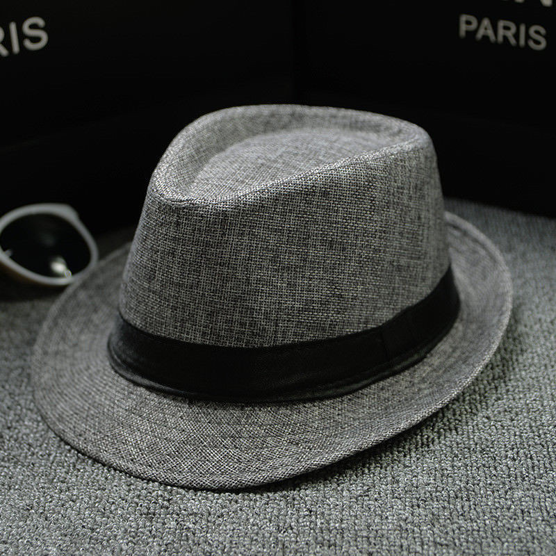 速发Fashion Unisex Straw Fedoras Sun Hat Panama Trilby Crush - 图3