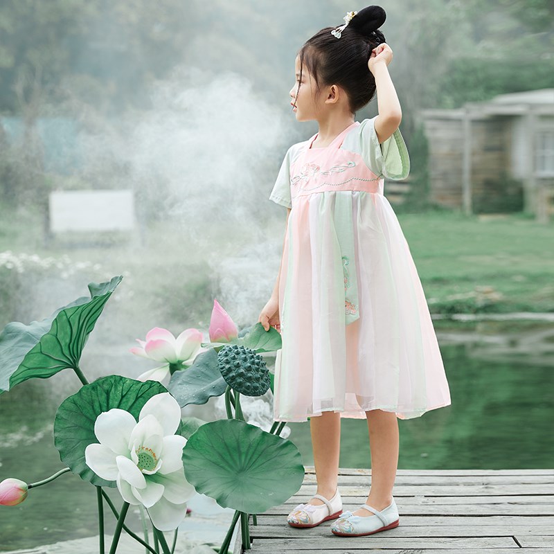 女童唐装夏款202n2小宝宝夏装古装裙子女孩连衣裙夏儿童汉服女夏 - 图2