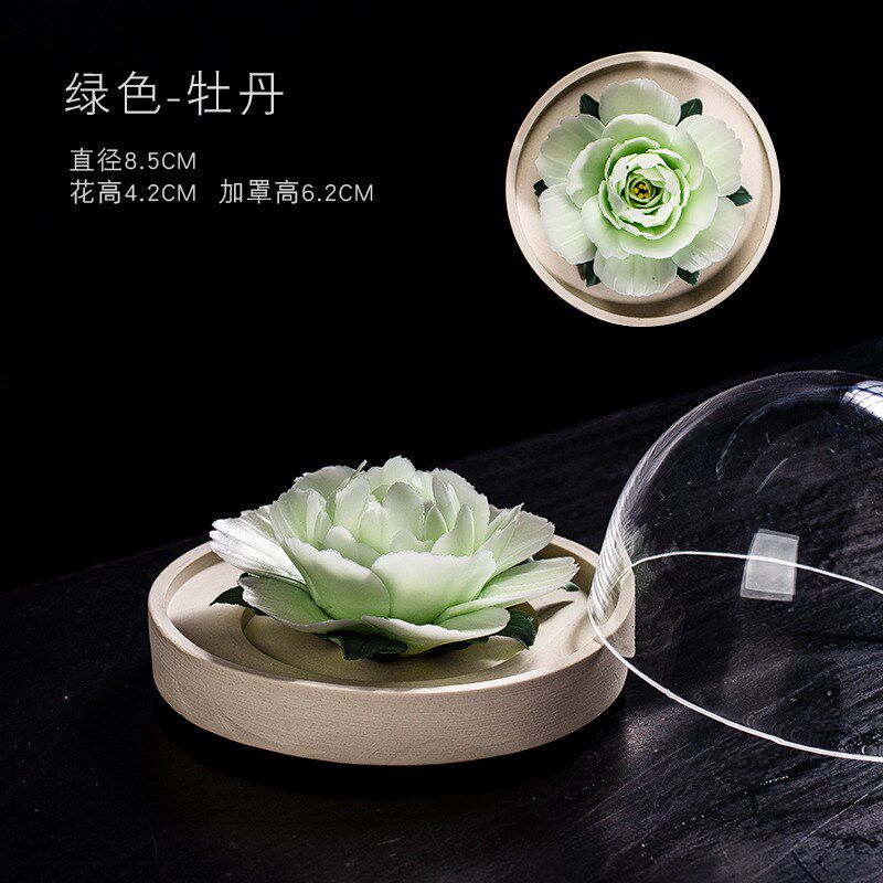 冰种纯手工陶瓷花莲花芍药迷你型客厅书H房办公桌香插扩香器礼品