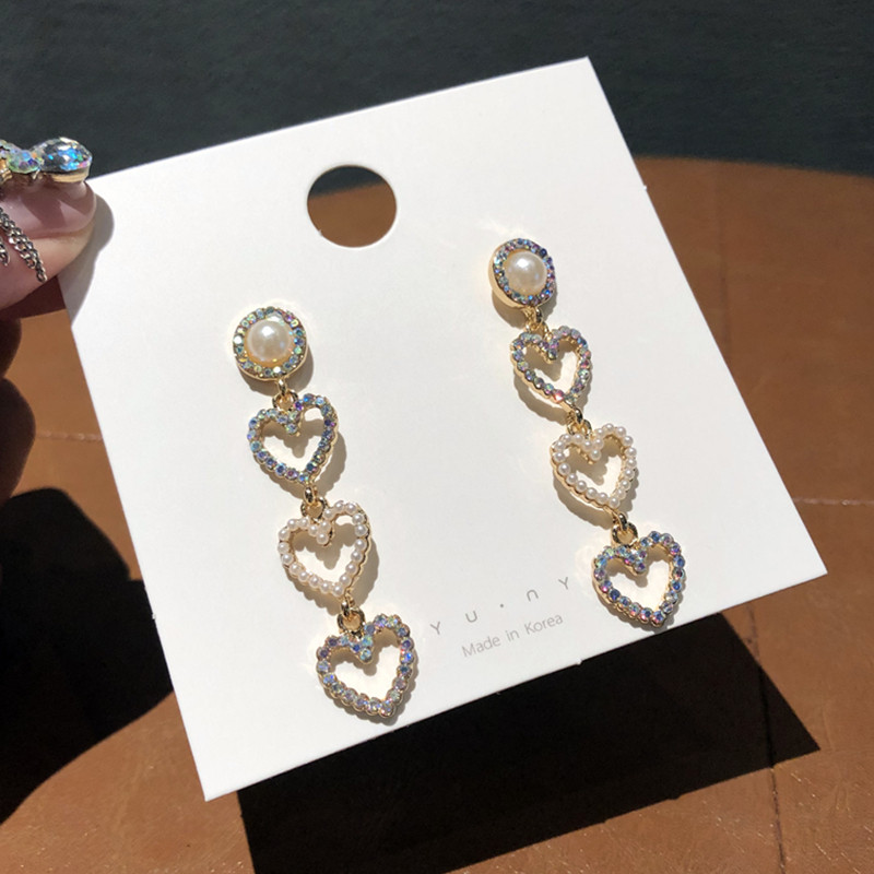 爱心耳坠仙气森系超仙女高级感耳环法式网红珍珠耳饰2021年新款潮,淘宝优惠券,粉丝福利购,淘宝优惠卷