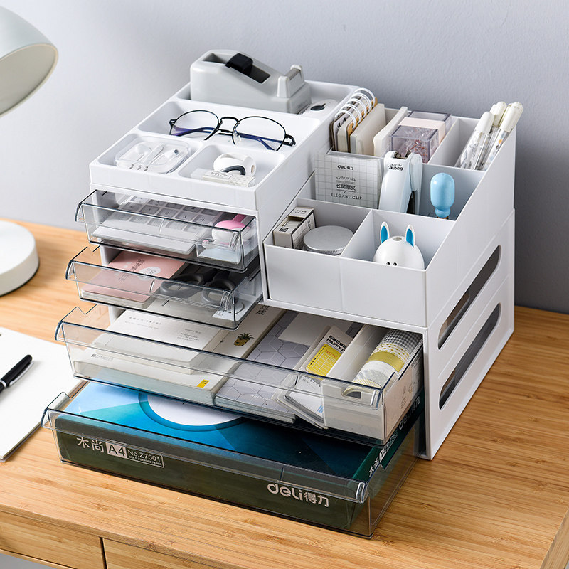 办公桌面多功能收纳盒多层文件文具抽屉式塑料整理盒创意,淘宝优惠券,粉丝福利购,淘宝优惠卷