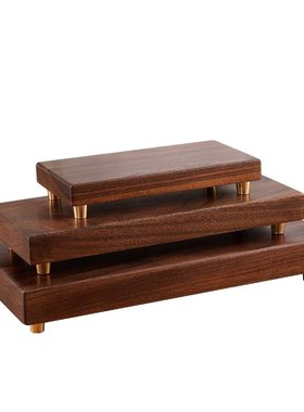 黑胡桃木制底座摆件工艺品花瓶佛像奇石新中式木质实木底座刻字