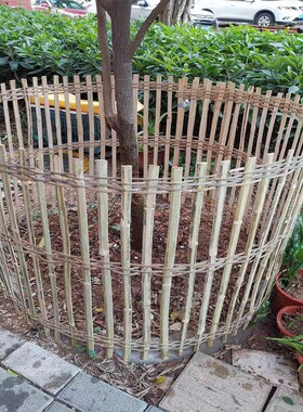 竹编围栏圈鸡鸭鹅笼护栏装饰道具竹篱笆菜园小院栏摆摊卖鸡养殖栏
