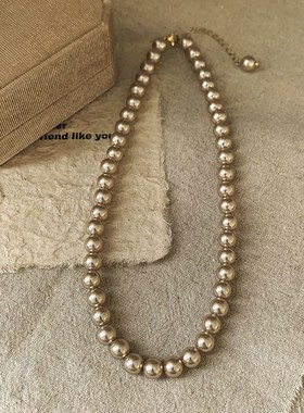 法式复古高级感珍珠项链时尚小众百搭毛衣链O轻奢个性设计感项饰