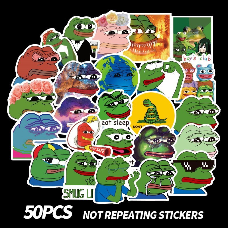 推荐Pepe Frog Sticker Freezer Suitcase Animal Motorcycle Dec - 图0