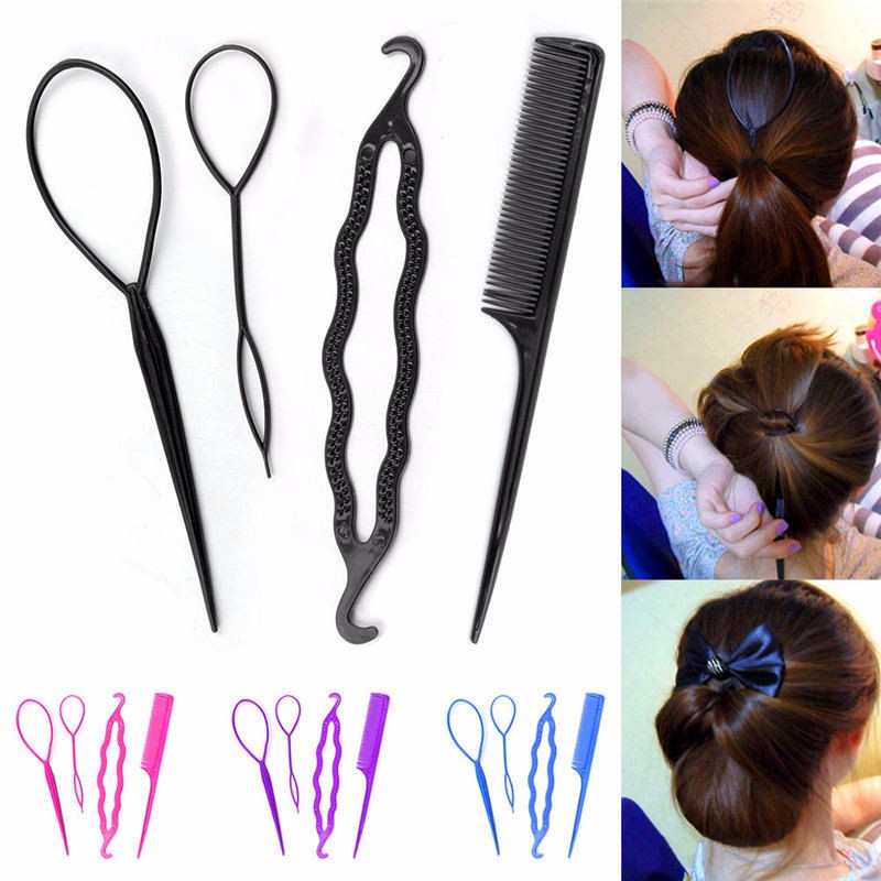 推荐Haimeikang 4Pc/Set Hair Twist Styling Hair Clip Stick Bu - 图1