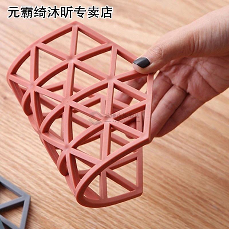 1PCS Chic Silicone Coaster Cup Hexagon Mats Pad Heat-insulat-图2