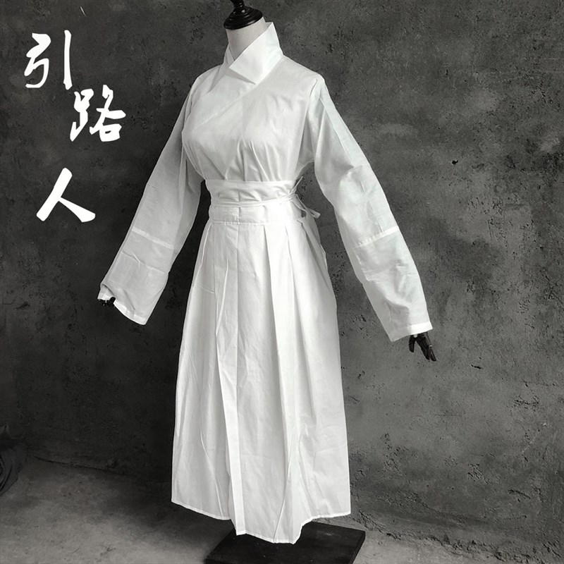 孝衣丧服女孝衣孝帽套装偏襟孝服殡葬白孝衫丧服纯白色丧葬衣服 - 图0