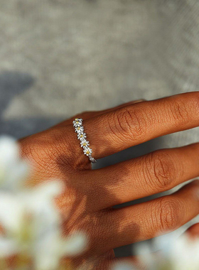 小众高货Sweet Daisy Flower Rings for Women Open Adjustable R