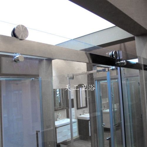 不锈钢一字型淋浴房淋浴隔断浴屏卫浴门浴室玻璃门冲凉房沐浴房 - 图2