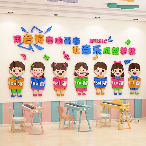 音乐文化墙布置楼梯墙面装饰艺术中心培训机构教室大厅背景墙贴3d - 图2