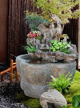 山石派庭院流水摆件循环水景观户外花园鱼池造景古朴装饰阳台假山