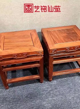 非花富贵凳红木凳子实木家用小方凳仿古中式凳子餐桌凳换鞋凳板凳
