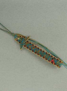 鱼尾千里江山爱心手绳手工编织diy手机挂件材料包包挂自编礼物