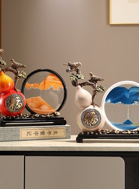 新中式创意流沙画沙漏葫芦摆件客厅玄关电视柜酒柜办公室高档装饰