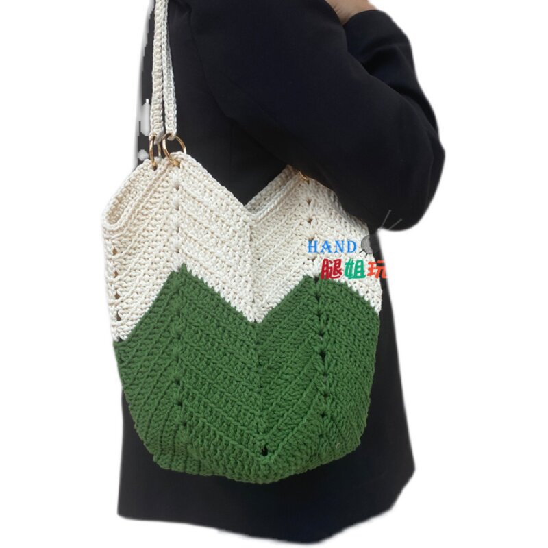 菜篮子包包双色大容量DIY编织材料包毛线手拎手提挎包背包 非成品,淘宝优惠券,粉丝福利购,淘宝优惠卷
