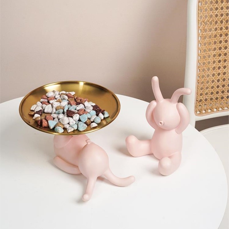 CreatRve Cuite Rabbit Tissue Box Resin Living ioom Animal-图3