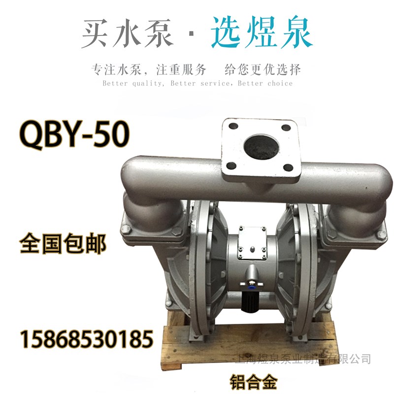 QBY-50气动隔膜泵铸铁铝合金不锈钢上海化工泵压滤机泵QBK-65 - 图2