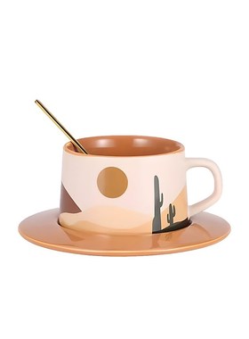 北欧简约现代样板间餐厅边柜手磨咖啡主题咖啡豆杯子软装饰品摆件