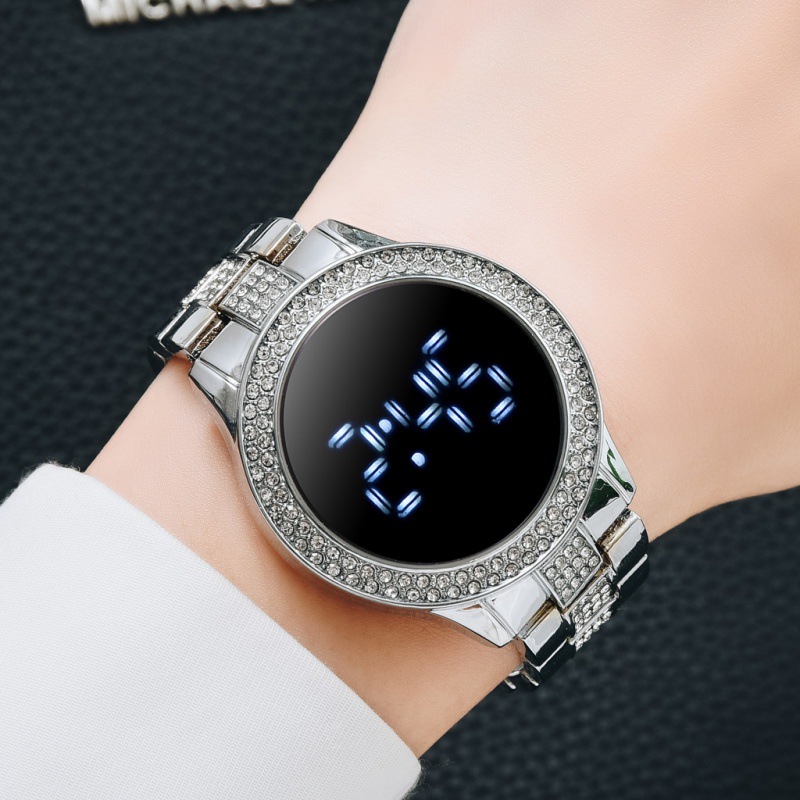 推荐Luxury Digital Led Watch for Women Gold Stainless Steel-图1