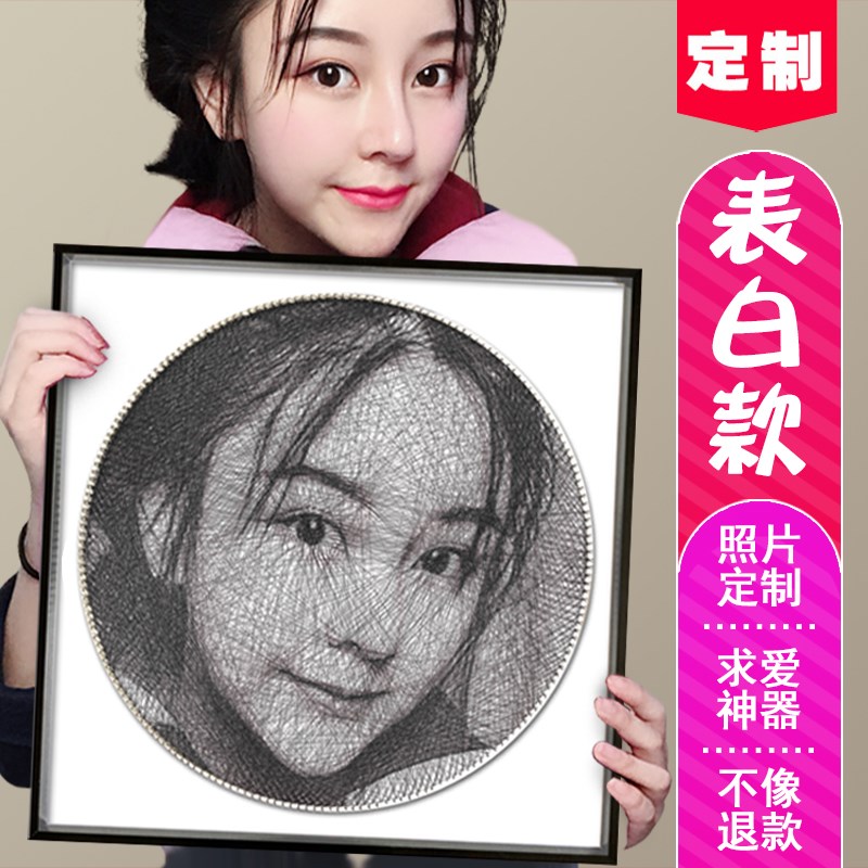 生日礼物女生送男生朋友男友闺蜜手工艺品diy绕线画生日快乐520-图0