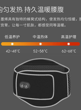 热销酷轻松石墨烯智能前后发热腰带护腰多功能双面加热腰带暖腹护