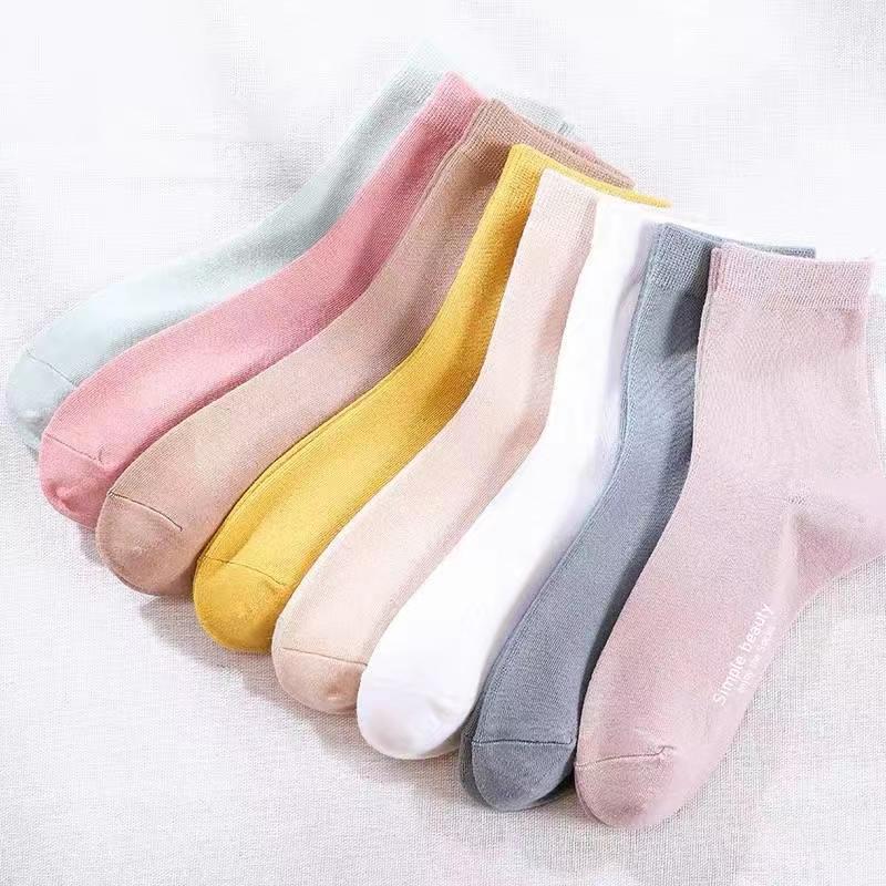 网红5 pairs/Lot Hot Sale Women Cotton Socks Simple Beauty En - 图2