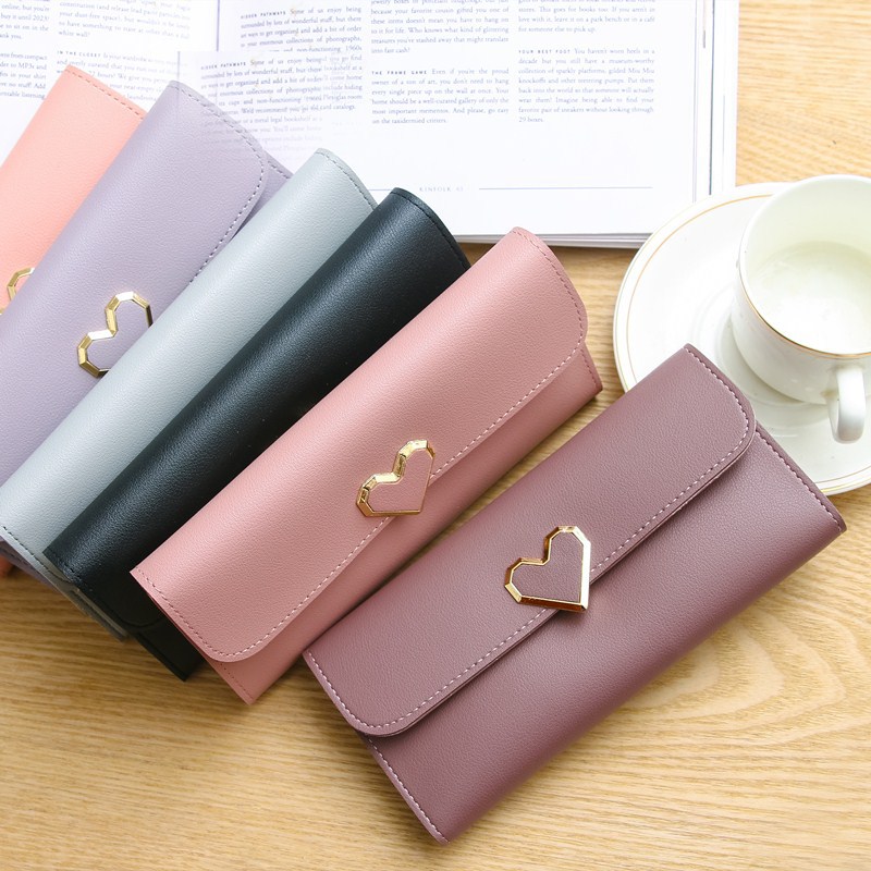 速发Women Long Wallets Purses Luxury Love Heart Wallets for - 图1