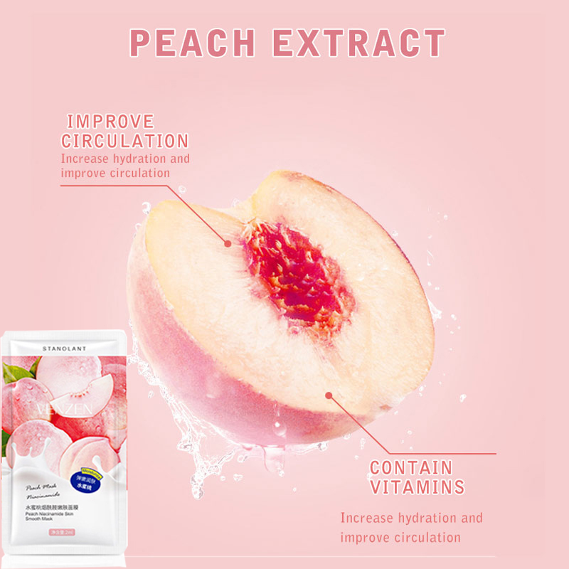 推荐7pcs Peach Niacinamide Sleeping Mask Shrink Pore Brush M - 图3