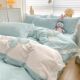 Spring and summer style princess style four-piece set water p wash cotton girl's heart quilt cover bed sheet bedding small fresh bed cover 4