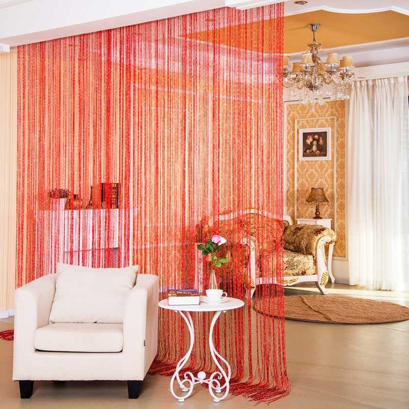 推荐20 Colors 200x100CM Modern Beads Line Curtain Flash Line - 图1