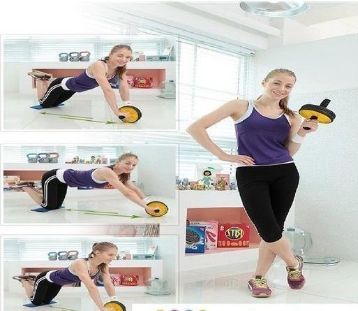 极速dual abs abdominal roller wheel exerciser workout body t - 图2