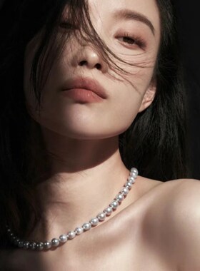 工厂销倪妮同款925银s温莎蓝宝石澳白珍珠项链女气质名媛轻奢强光