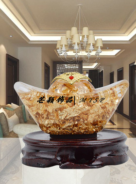 金箔水晶葫芦摆件风生水起玄关镇宅桌面招财从狗场各类螺丝回等兔