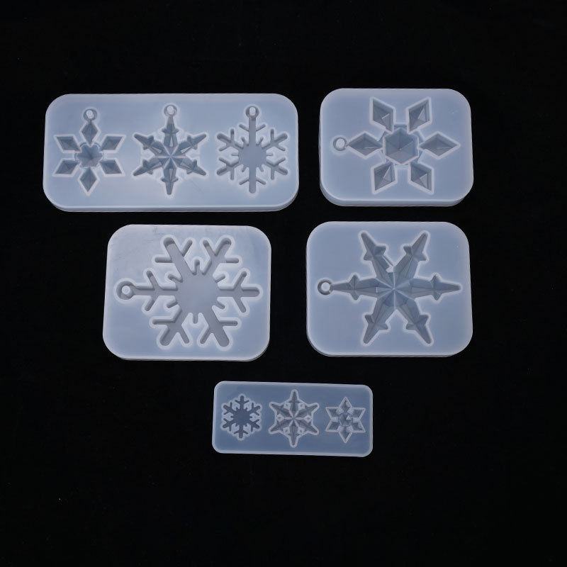 速发Snowflakes Silicone Molds Earring Pendant Epoxy Resin Mo-图2