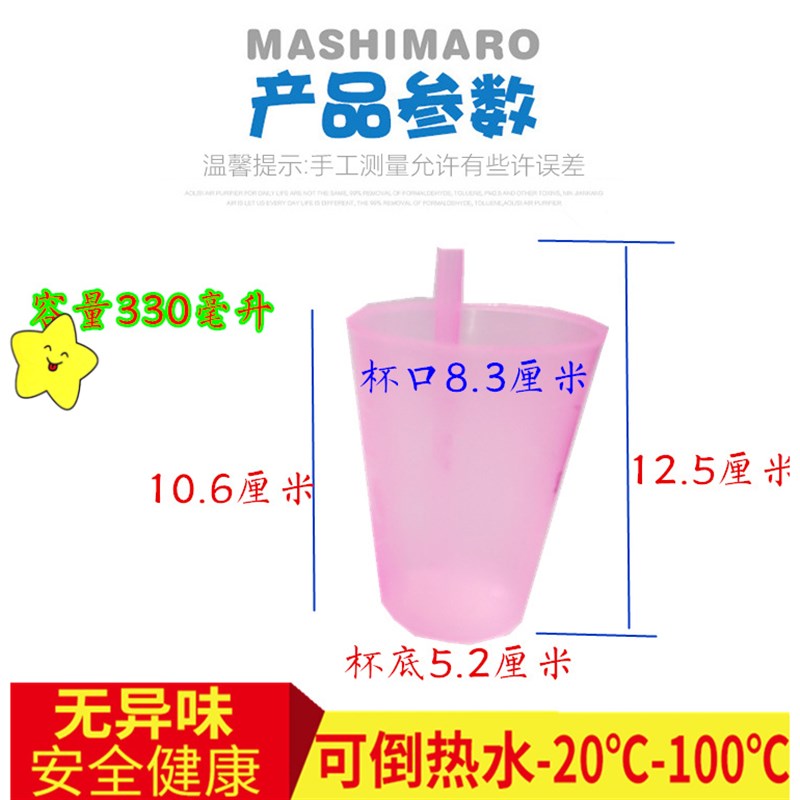 推荐买一送一送盖连体小吸管杯消毒儿童塑料没异味水壶便携冷饮水 - 图2