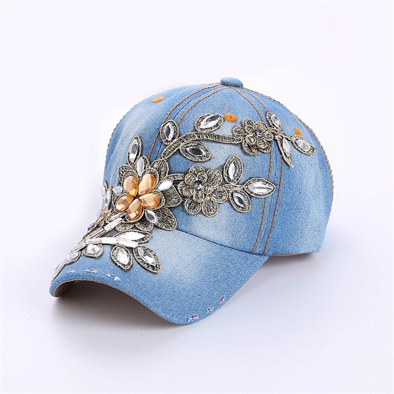 推荐summer cate Women Diamond Flower Baseball Cap Snapback S-图1