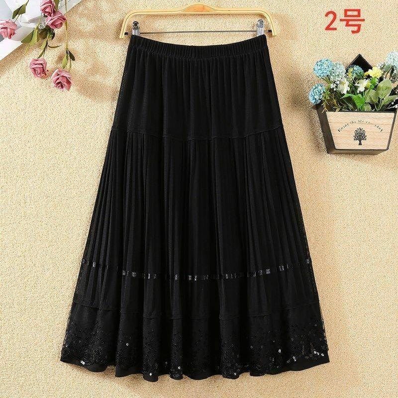 中老年半身裙中年松紧腰短裙中老年女装裙妈妈跳舞裙子夏季百褶裙,淘宝优惠券,粉丝福利购,淘宝优惠卷