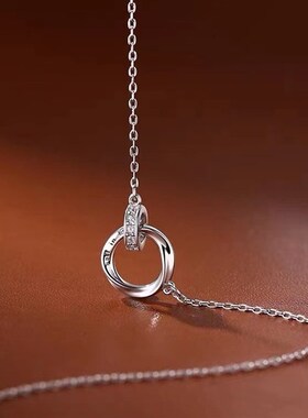 925镀银莫比乌斯项链2024新款H爆款锁骨链女高级感毛衣链