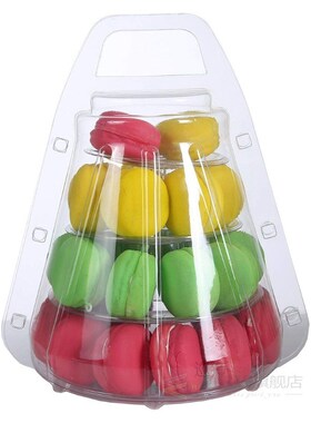 4 Tier Macaron Tower Cake Stand Tray Display Rack with Carry