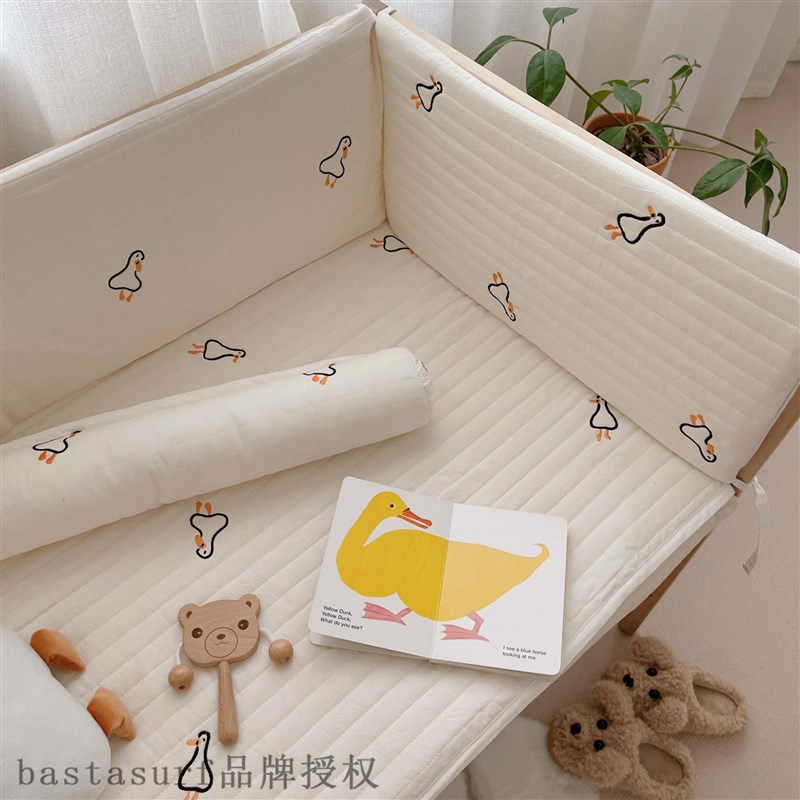 Korean dinu baby bed girlh qsitted embroidered duckling baby - 图0