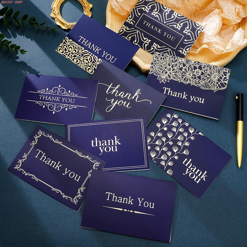 速发thankyou卡片 thank you card blue business gratitude card - 图0